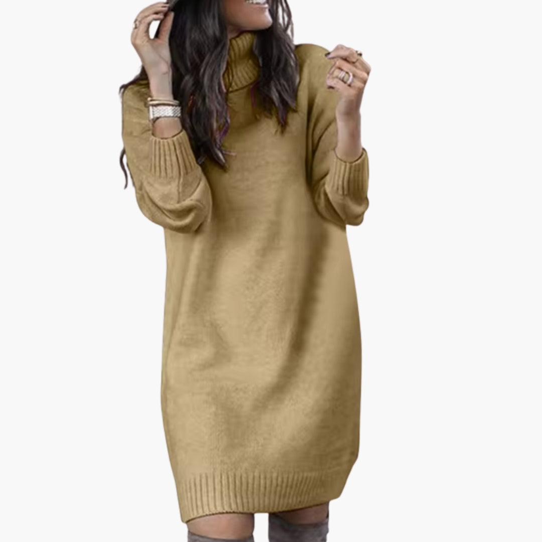 Robe femme à col montant et manches longues