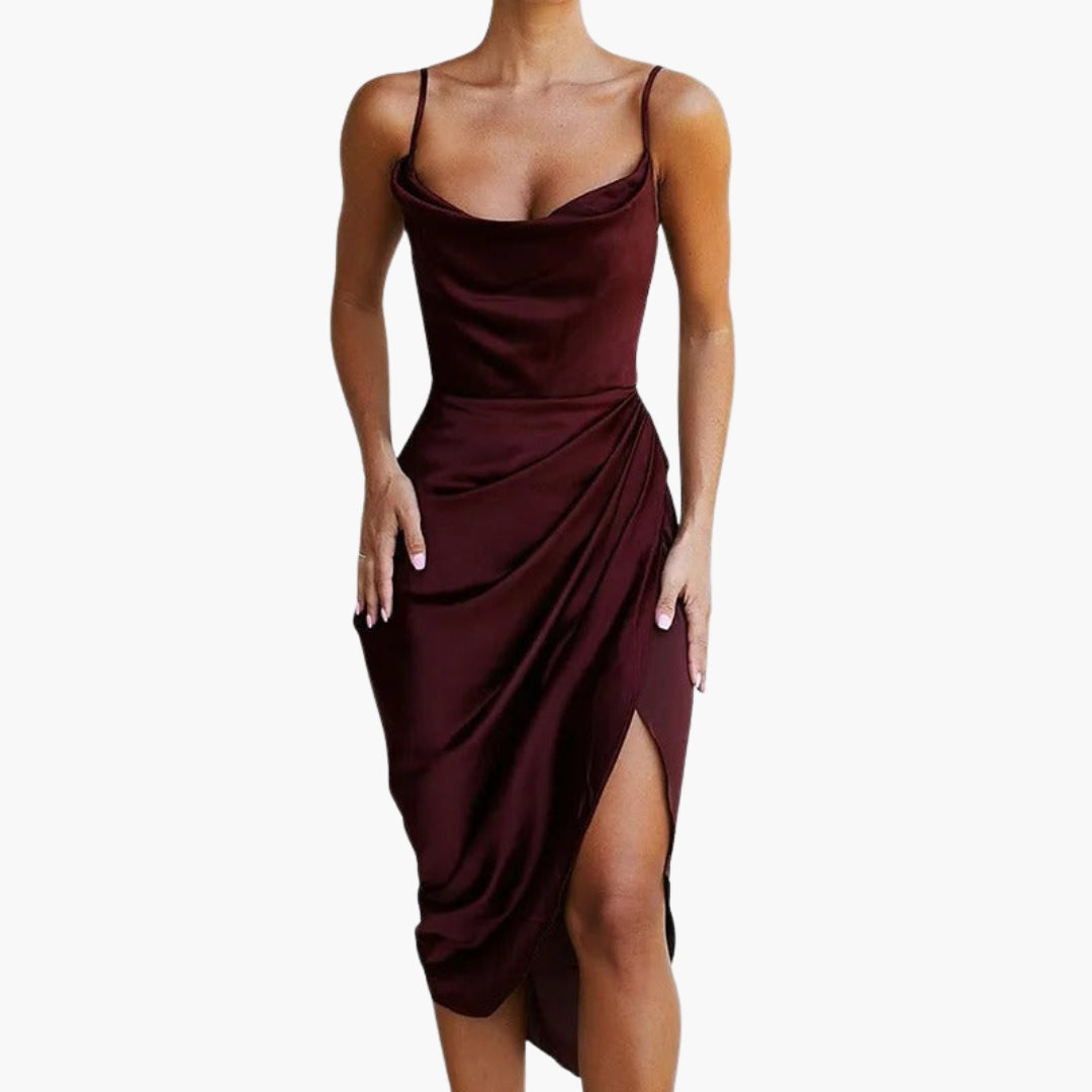 Women's dress with ruffles and thin straps