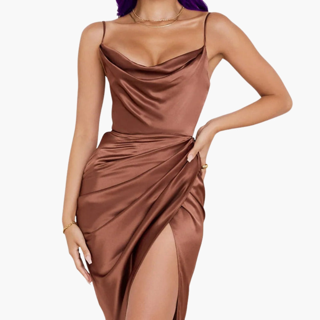 Women's dress with ruffles and thin straps