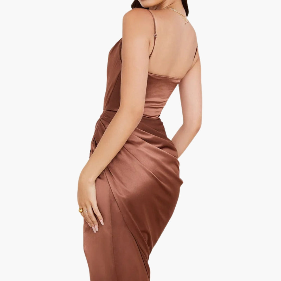 Women's dress with ruffles and thin straps