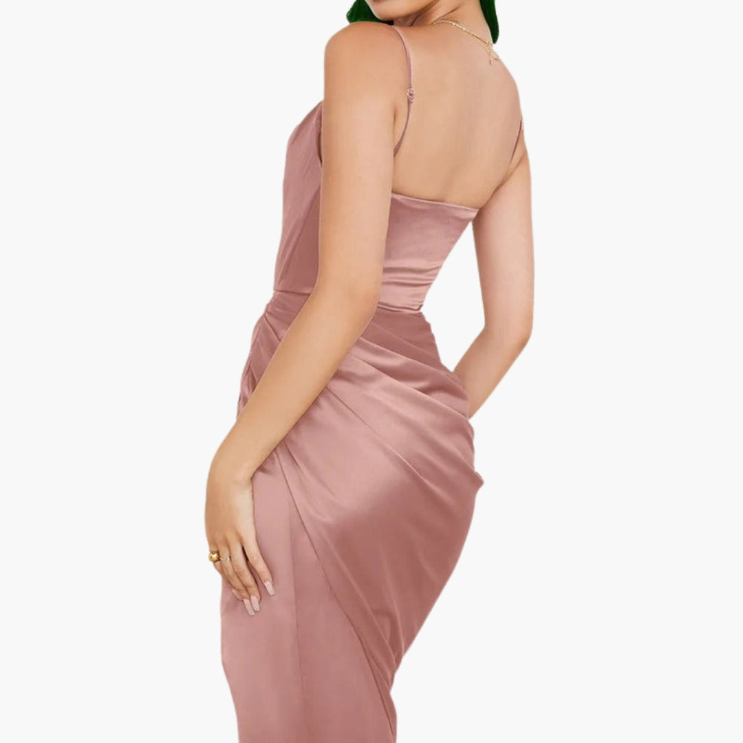 Women's dress with ruffles and thin straps