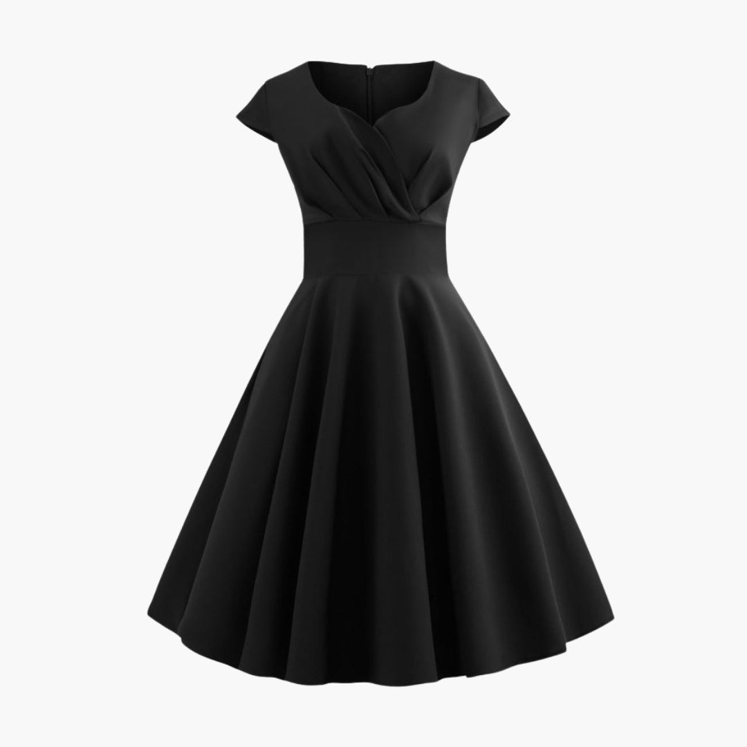 Kleid für Damen mit ausgestelltem Schnitt und kurzen Ärmeln