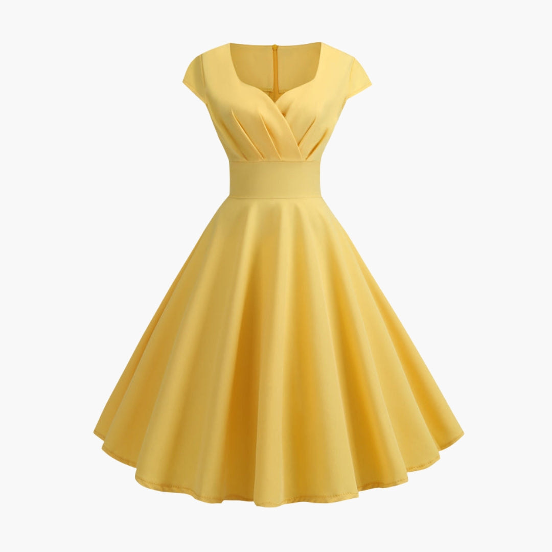 Kleid für Damen mit ausgestelltem Schnitt und kurzen Ärmeln