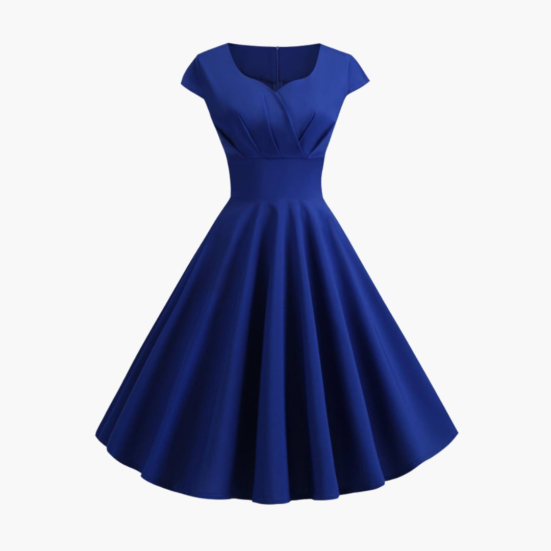Kleid für Damen mit ausgestelltem Schnitt und kurzen Ärmeln