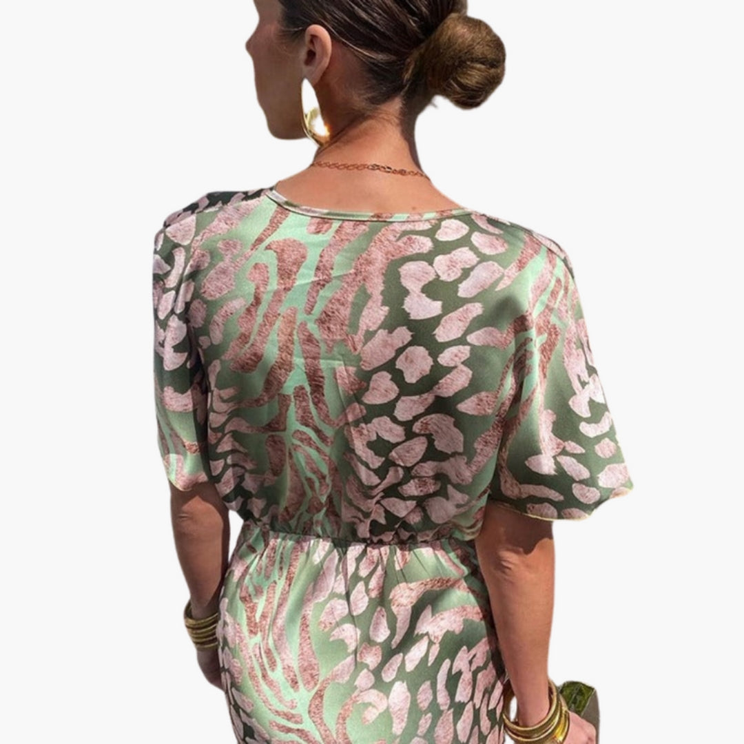 Abito donna lunghezza caviglia con scollo a V