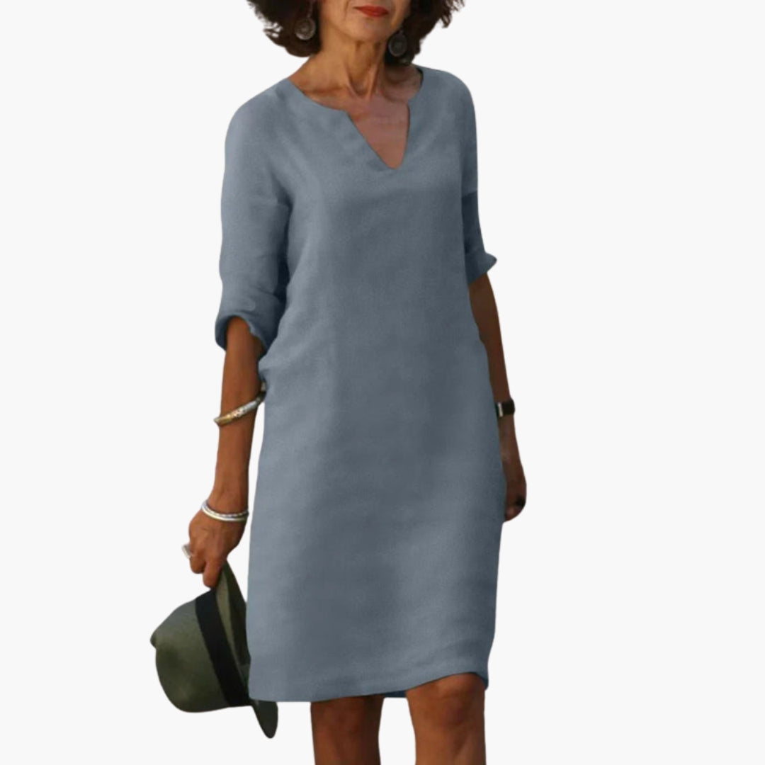 Kleid für Damen knielang mit dreiviertel Ärmeln