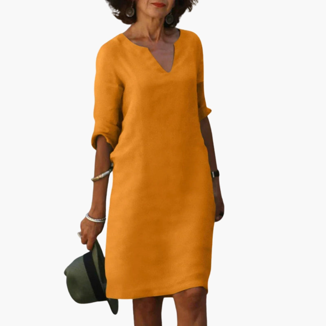 Kleid für Damen knielang mit dreiviertel Ärmeln