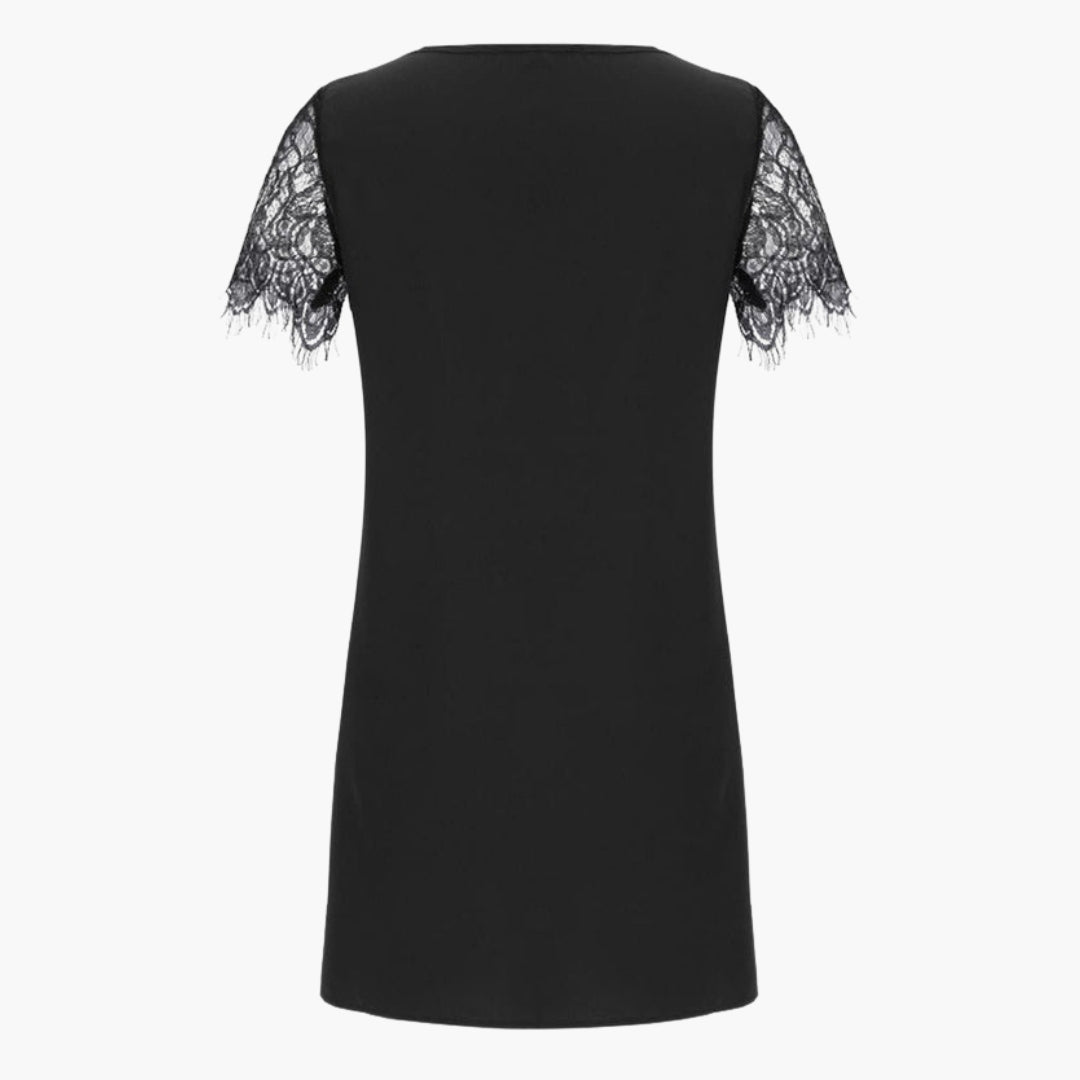 Abito donna maniche corte con rifiniture a paillettes