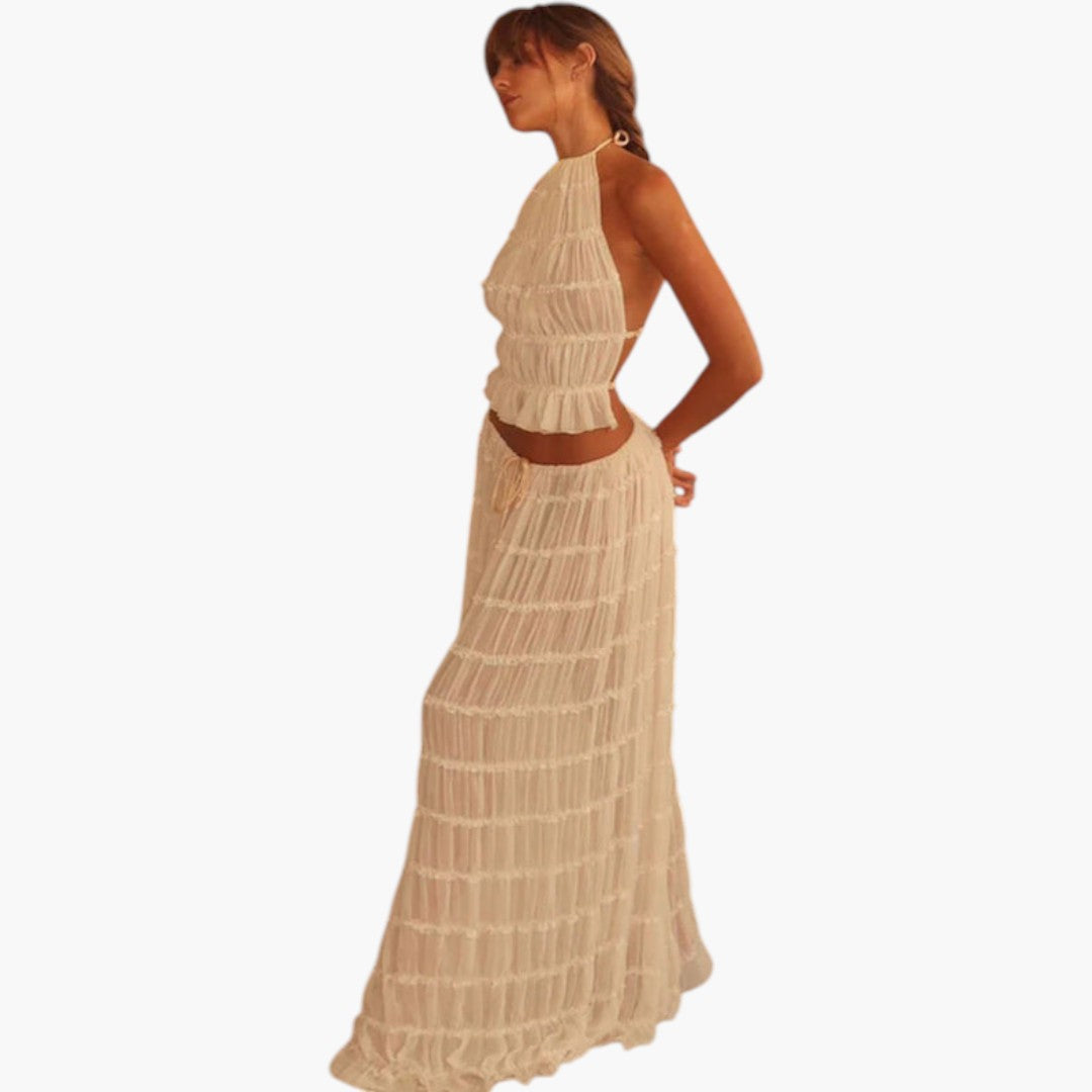 Long dress for women with a backless neckline