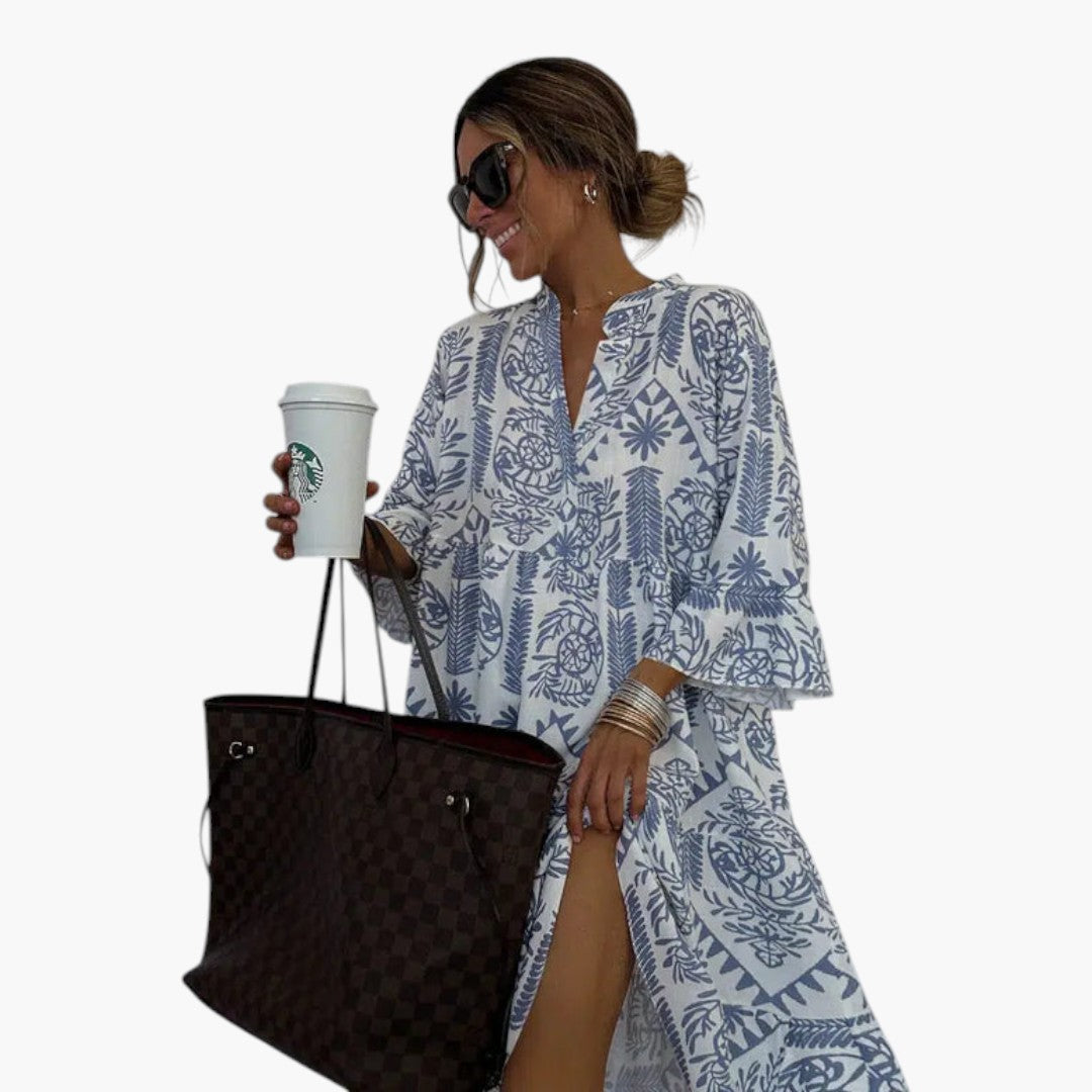 Midikleid für Damen mit Printmuster und fließendem Schnitt