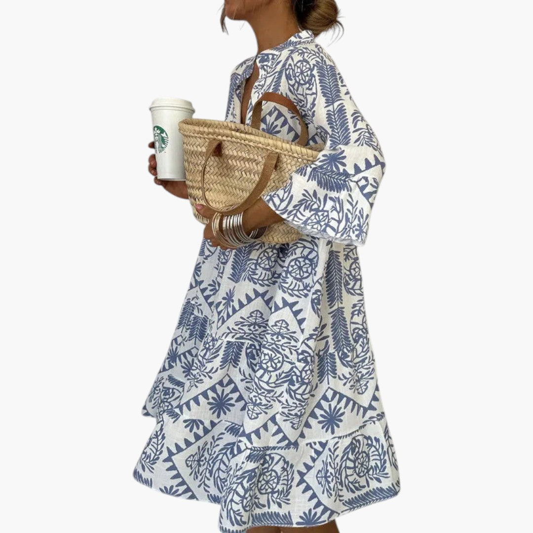 Midikleid für Damen mit Printmuster und fließendem Schnitt