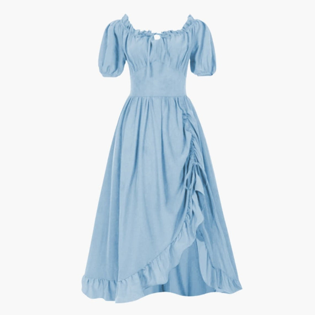 Abito midi da donna con maniche a sbuffo
