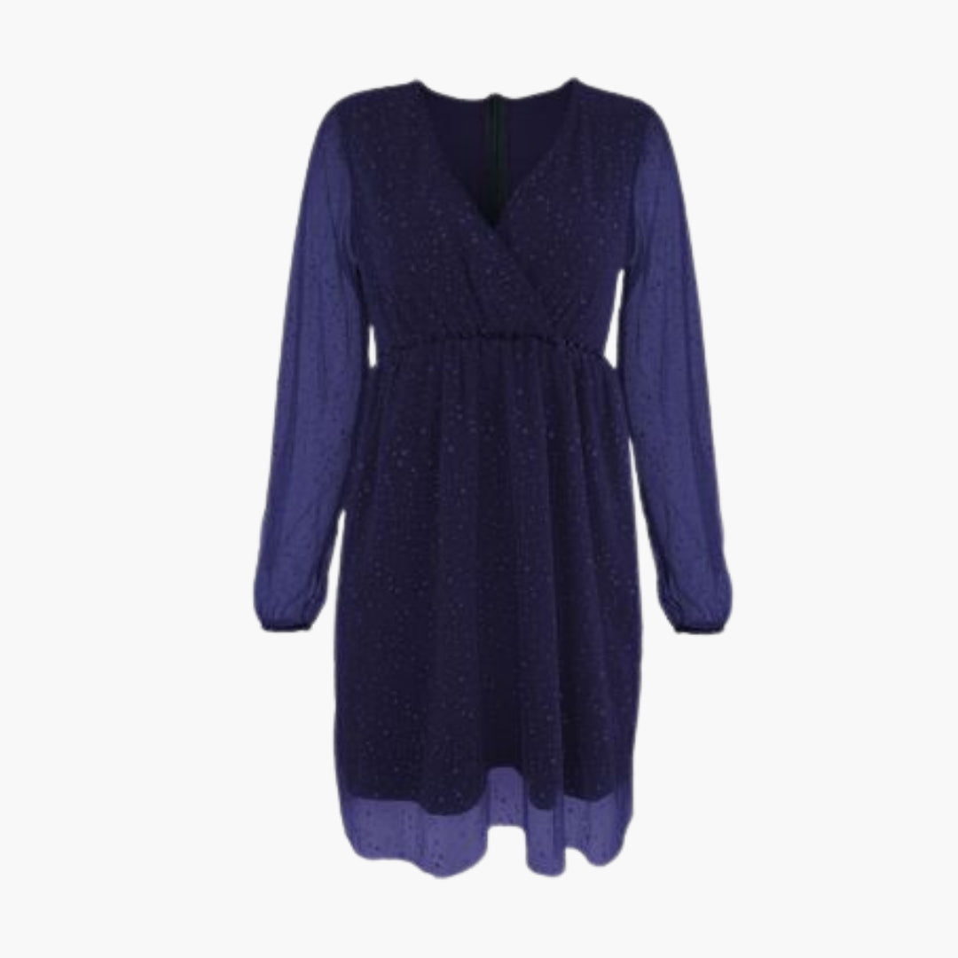 Mini-Kleid für Damen mit Wickelausschnitt und Ballonärmeln