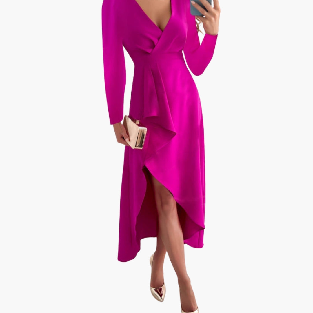 Damen Wickelkleid mit langen Ärmeln