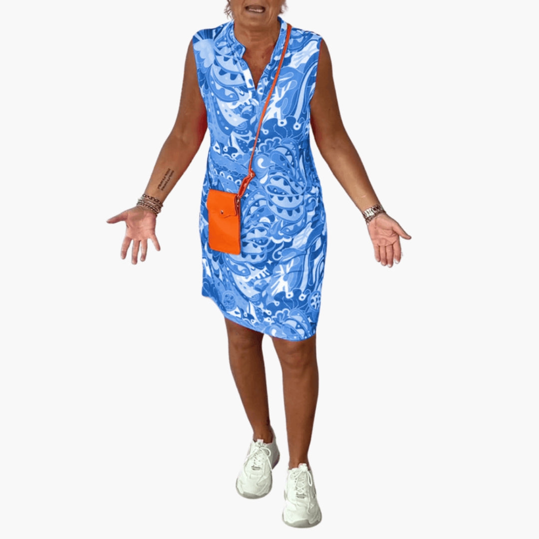Vestito da donna con scollo a V e tasche