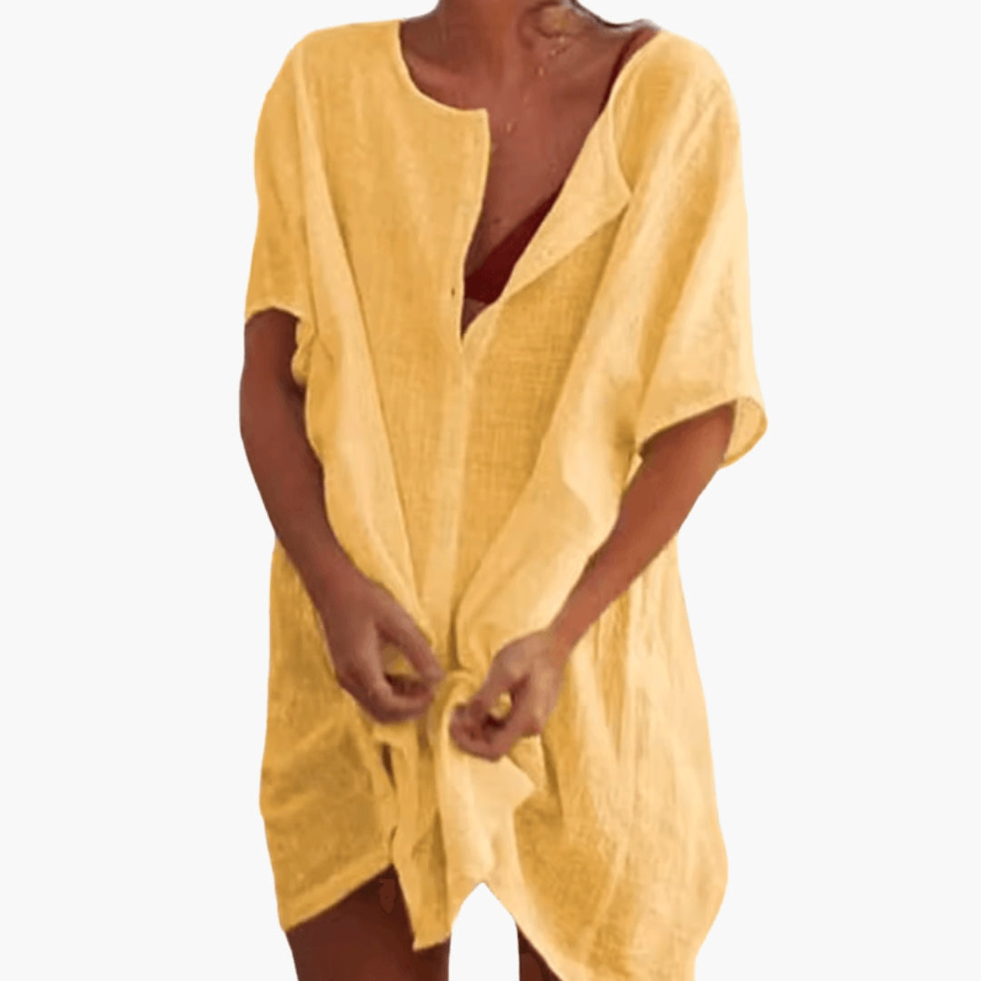Tunika-Kleid für Damen mit V-Ausschnitt