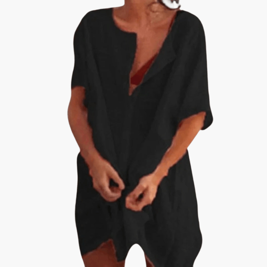 Tunika-Kleid für Damen mit V-Ausschnitt