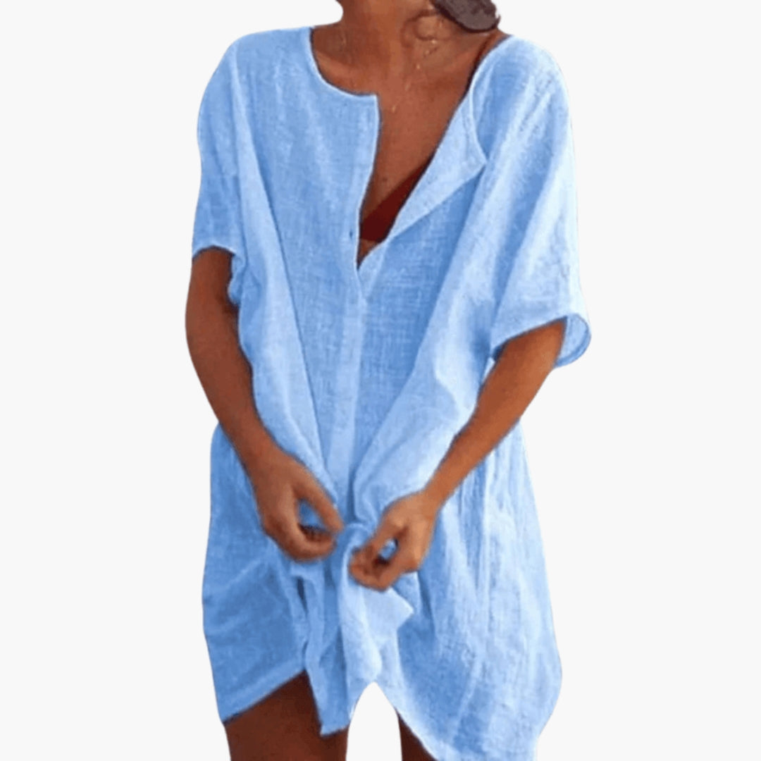 Tunika-Kleid für Damen mit V-Ausschnitt