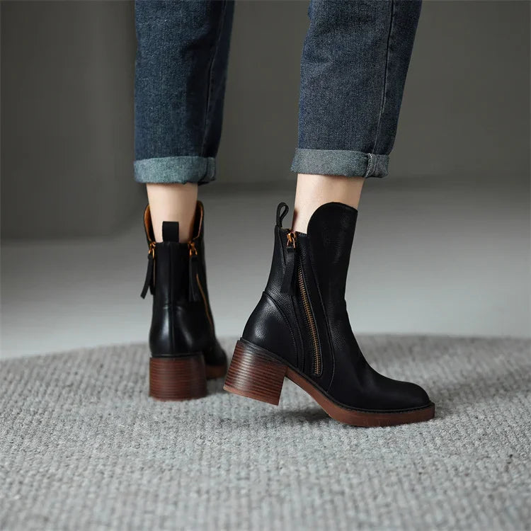 Bottines femme | Semelle stable, confort durable | Style élégant polyvalent hiver et mi-saison