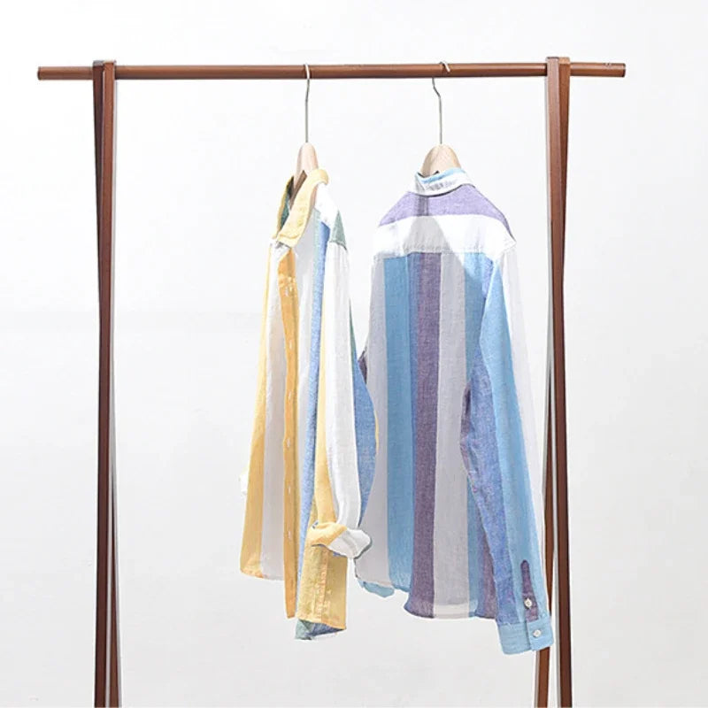 Chemise homme Seascape à rayures | Coupe légère, col classique, boutonnage intégral | Style estival, couleurs vives
