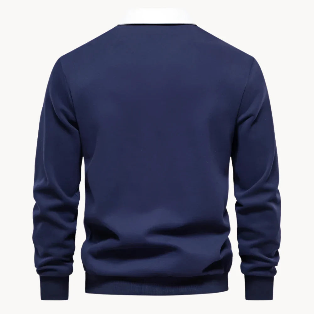 Polo Homme À Manches Longues Et Col Classique | Haut Doux Et Élégant Pour Le Quotidien