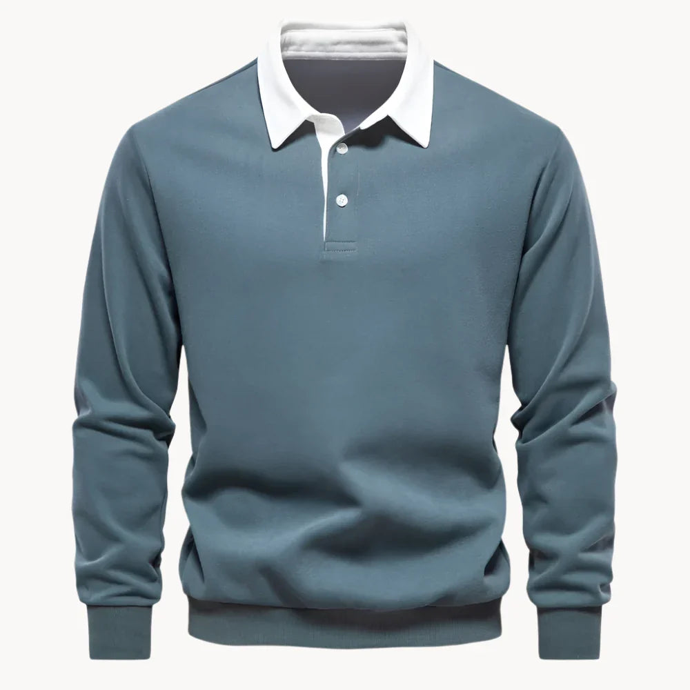 Polo Homme À Manches Longues Et Col Classique | Haut Doux Et Élégant Pour Le Quotidien