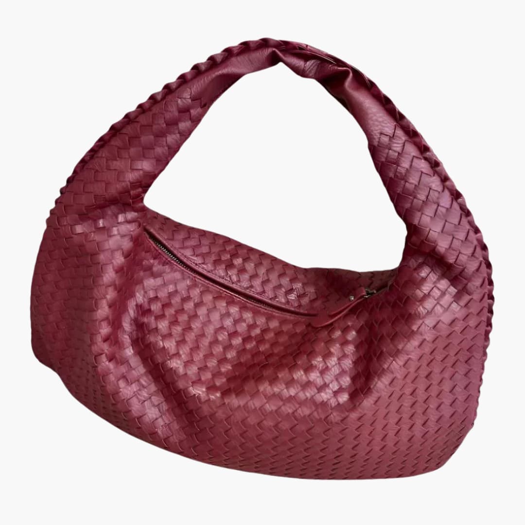 Sac bandoulière pour femme avec surface tressée et fermeture éclair