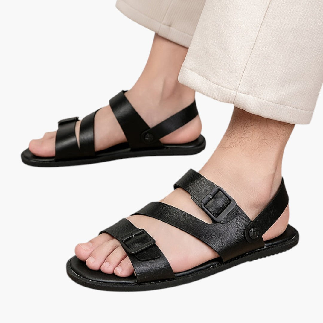 Comfortabele herensandalen met verstelbare metalen gesp