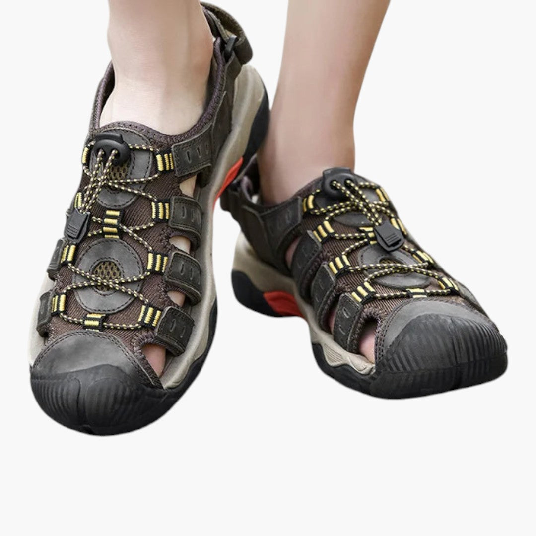 Bequeme Ledersandalen für Herren mit elastischem Verschluss