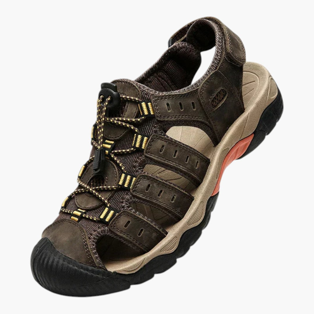 Bequeme Ledersandalen für Herren mit elastischem Verschluss