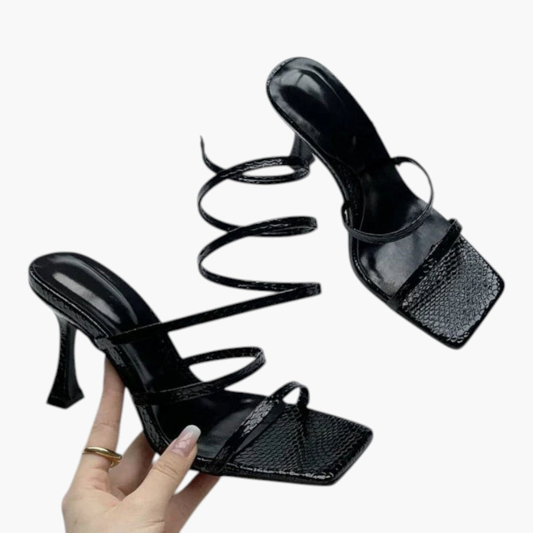Sandales Femme à Talon avec Brides et Bout Ouvert