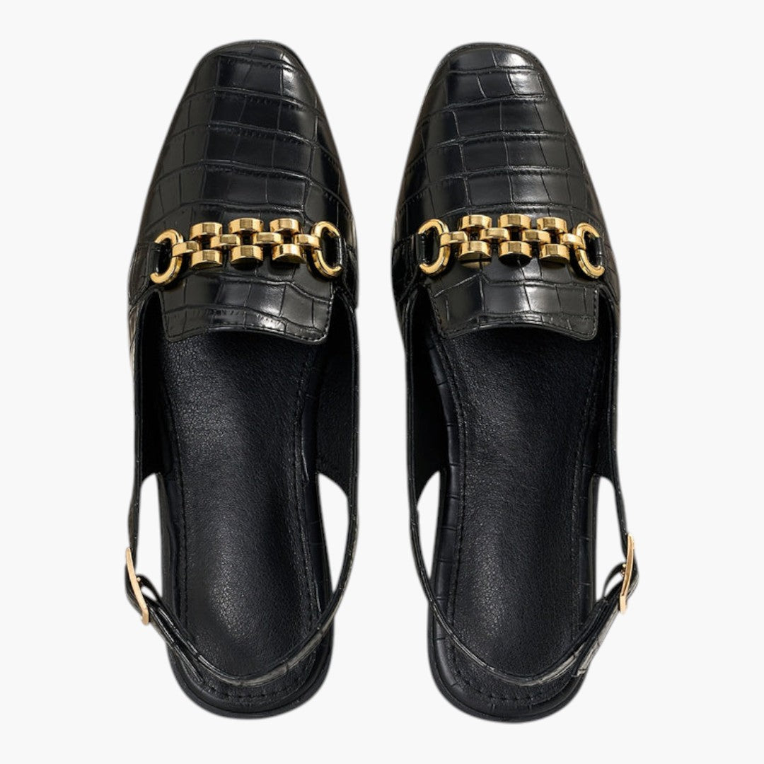 Sandales Femme avec Bout Carré et Boucle Métallique