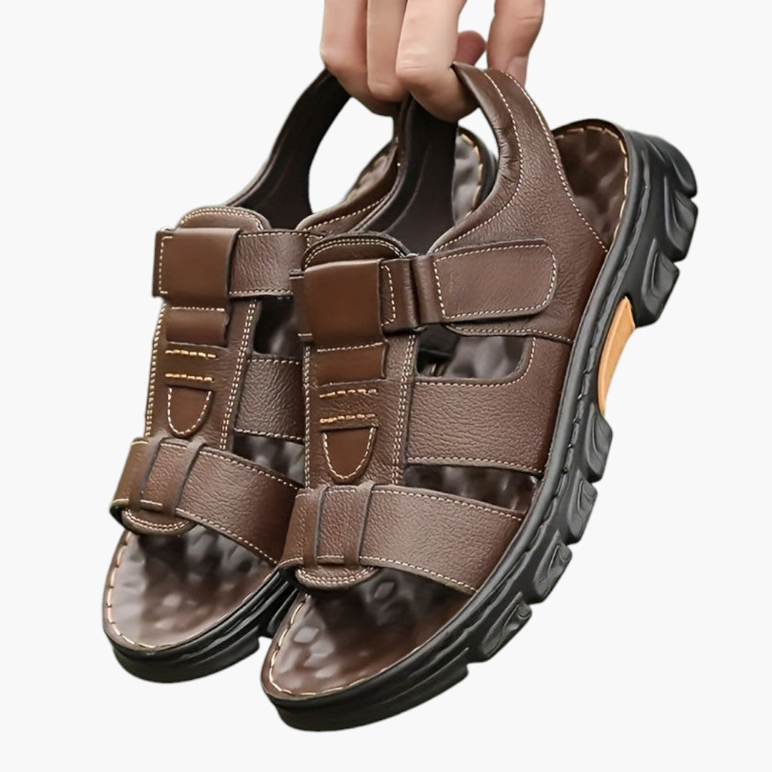 Sandales Homme a Semelles en Caoutchouc et Bout Ouvert
