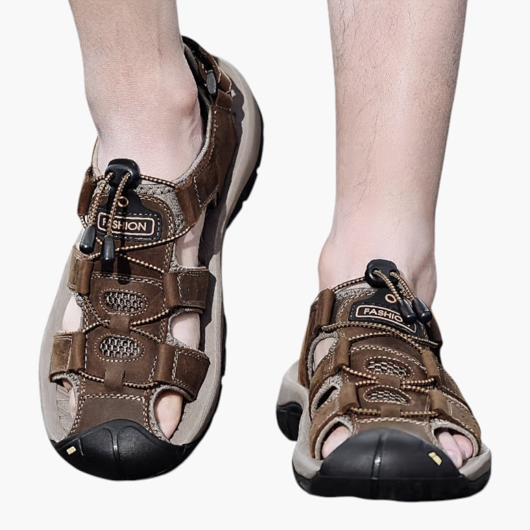 Sandales Homme avec Bout Fermé et Fermeture Ajustable