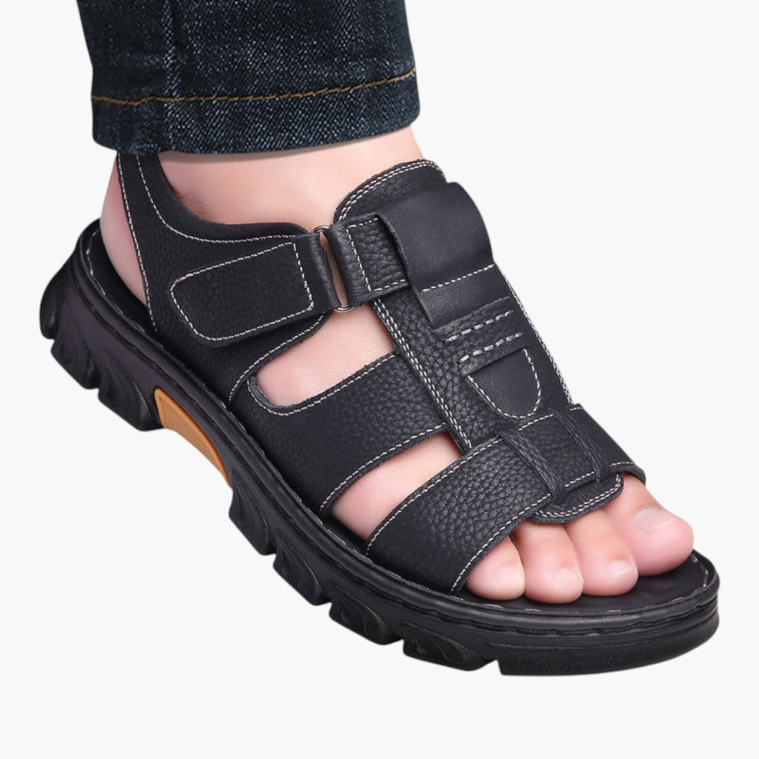 Sandales Homme avec Bout Ouvert et Fermeture Ajustable