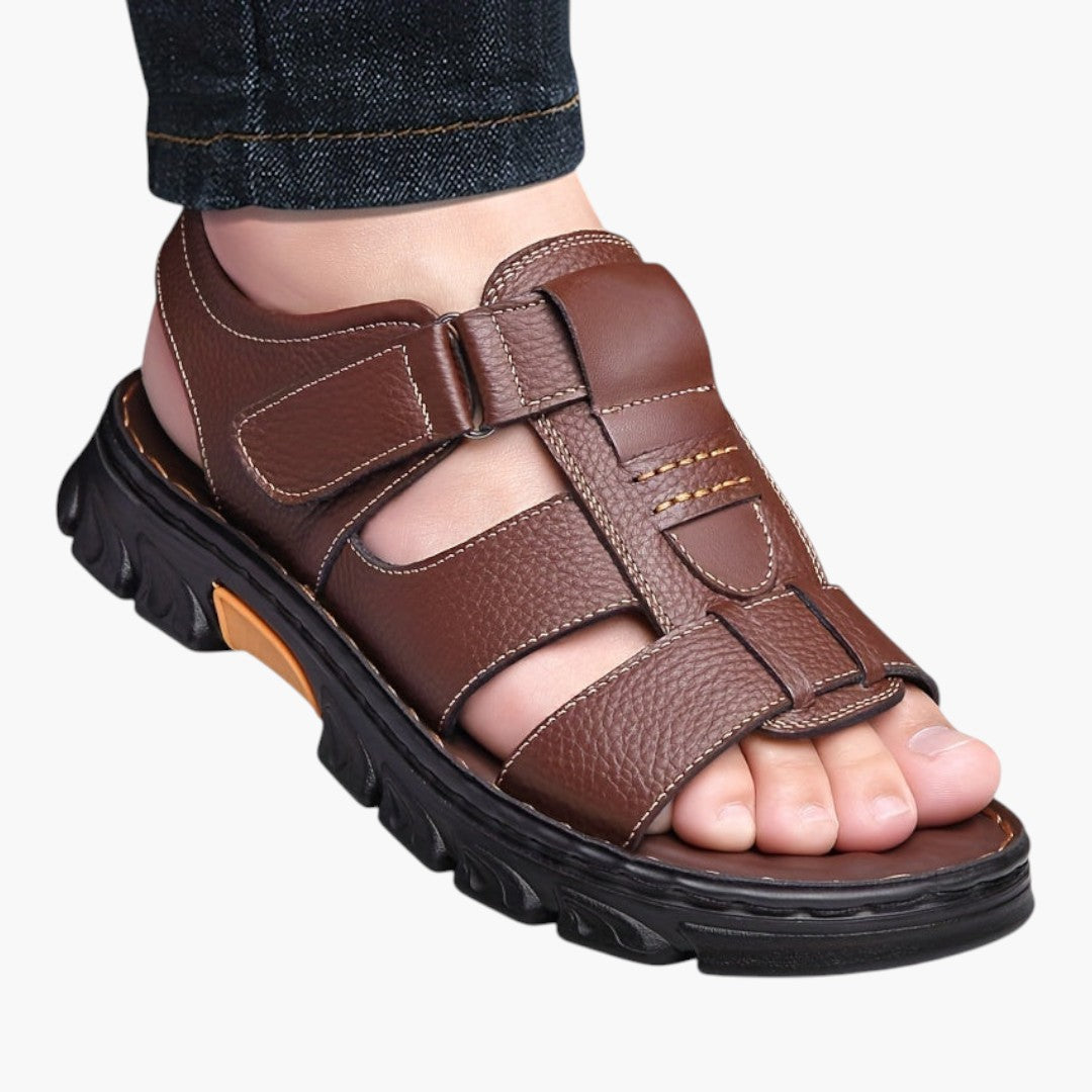 Sandalias para hombre con punta abierta y cierre ajustable