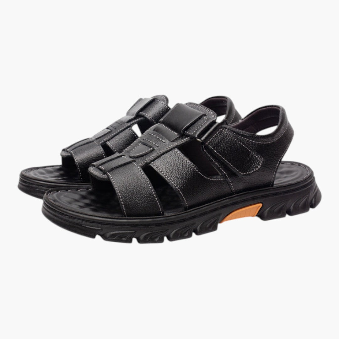 Sandalias para hombre con punta abierta y cierre ajustable