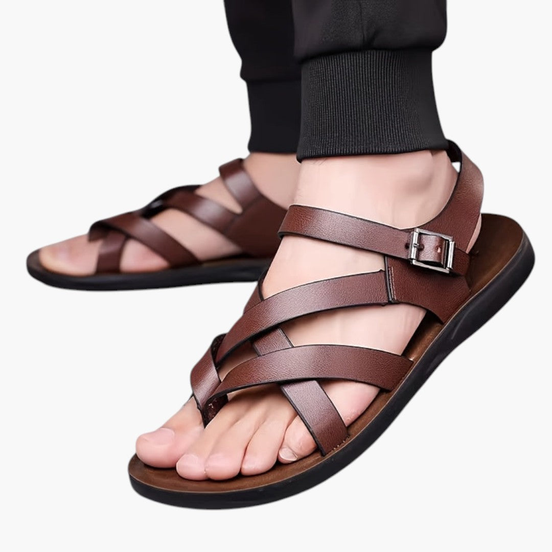 Sandales Homme avec Bout Rond et Fermeture Sans Lacets