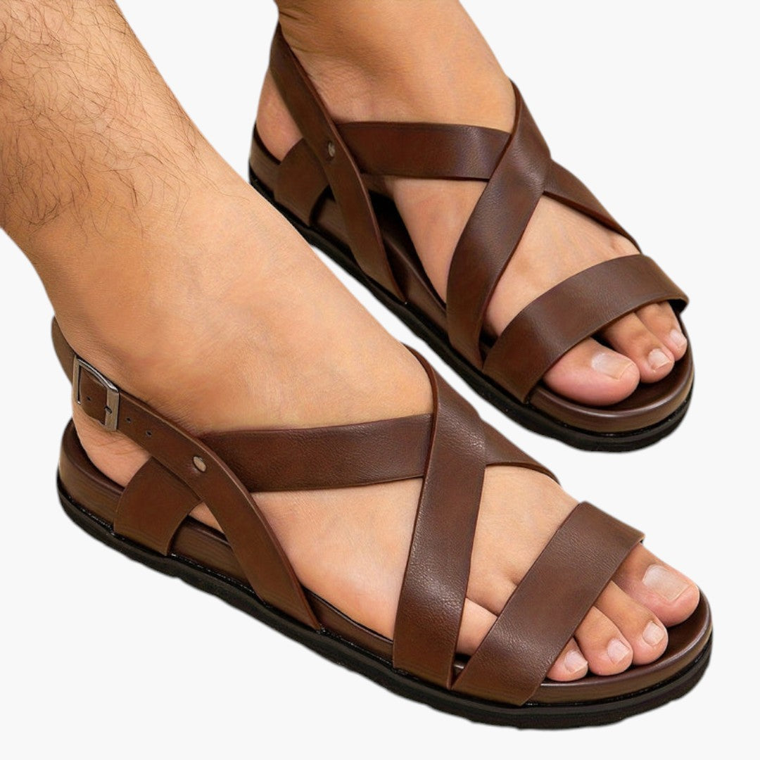 Herresandaler med bagrem og tyk sål