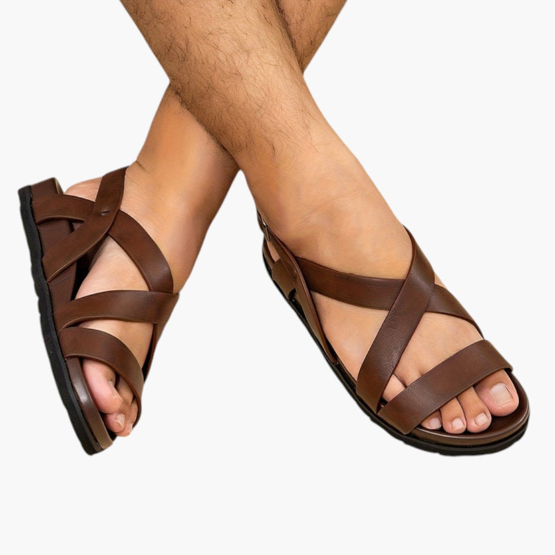Herresandaler med bagrem og tyk sål