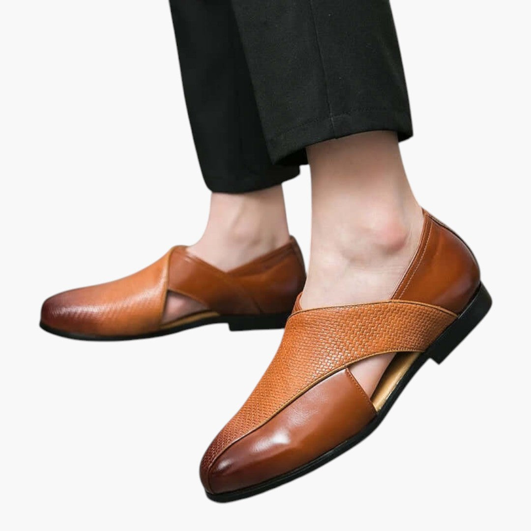 Herren-Sandalen mit Leder und rutschfester Sohle