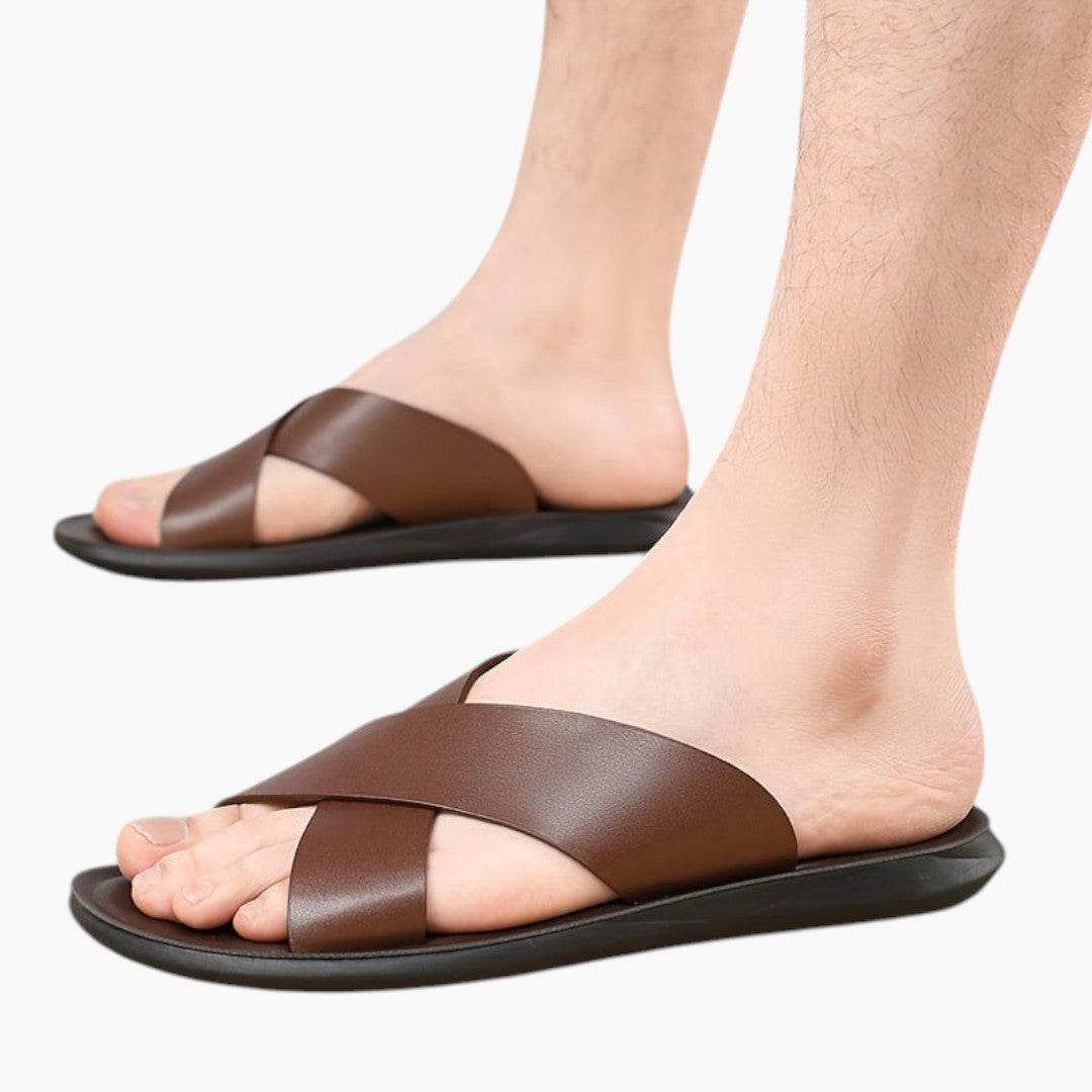 Sandales Homme avec Fermeture Sans Lacets et Bout Rond
