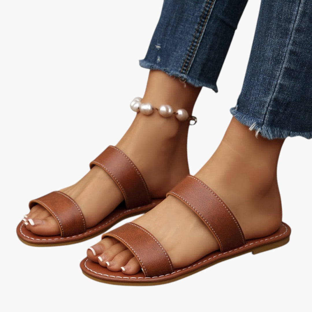 Sandales Plates Femme avec Bout Ouvert et Semelle EVA
