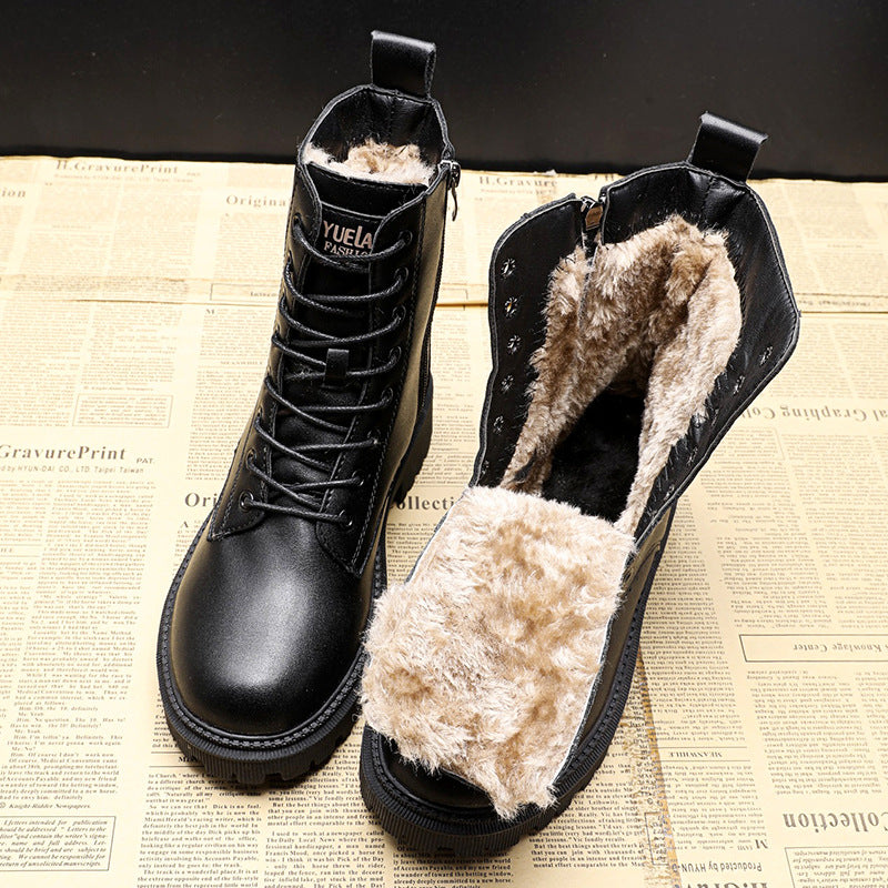 Bottes femme aspect cuir | Doublure chaude, coupe élégante | Polyvalentes automne et hiver