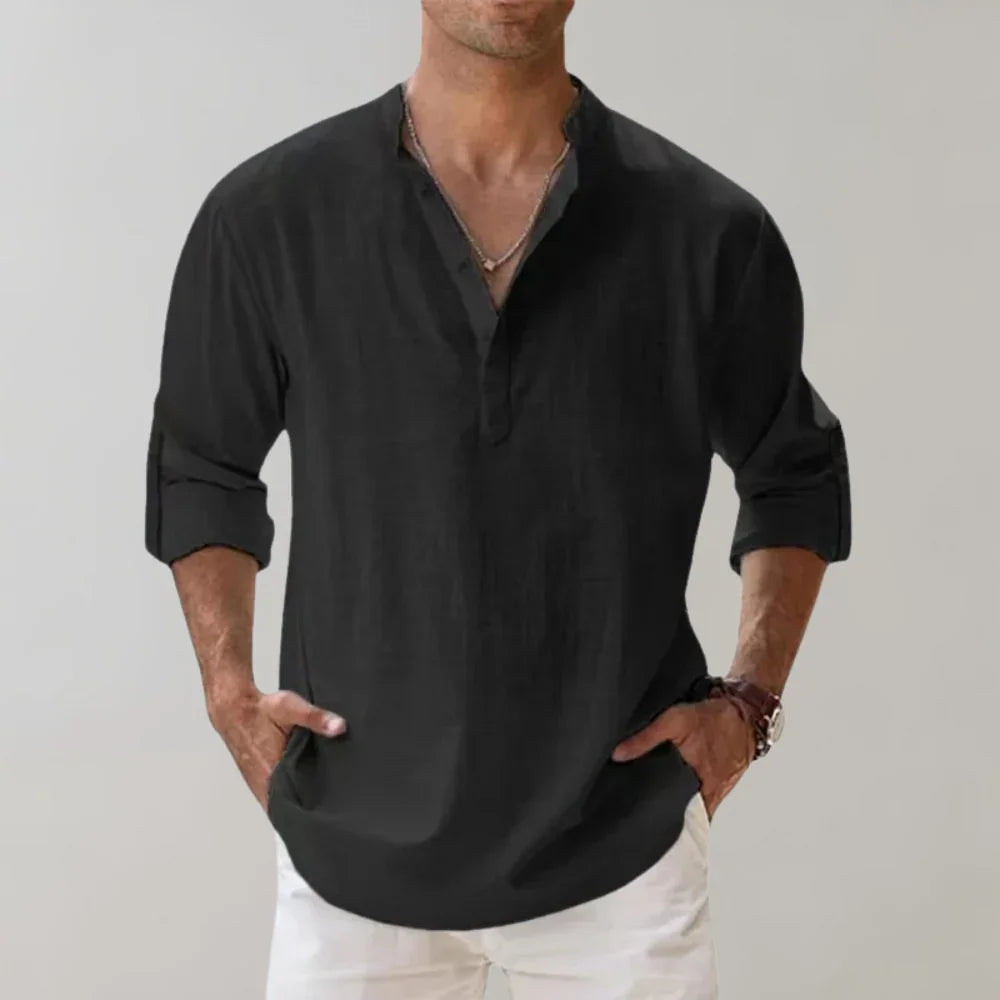 Chemise Sejer pour homme à manches longues avec patte de boutonnage