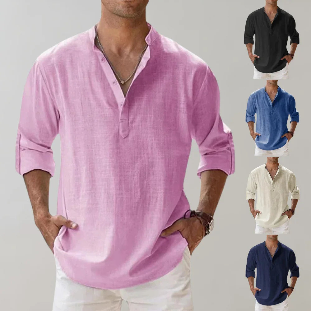 Chemise Sejer pour homme à manches longues avec patte de boutonnage