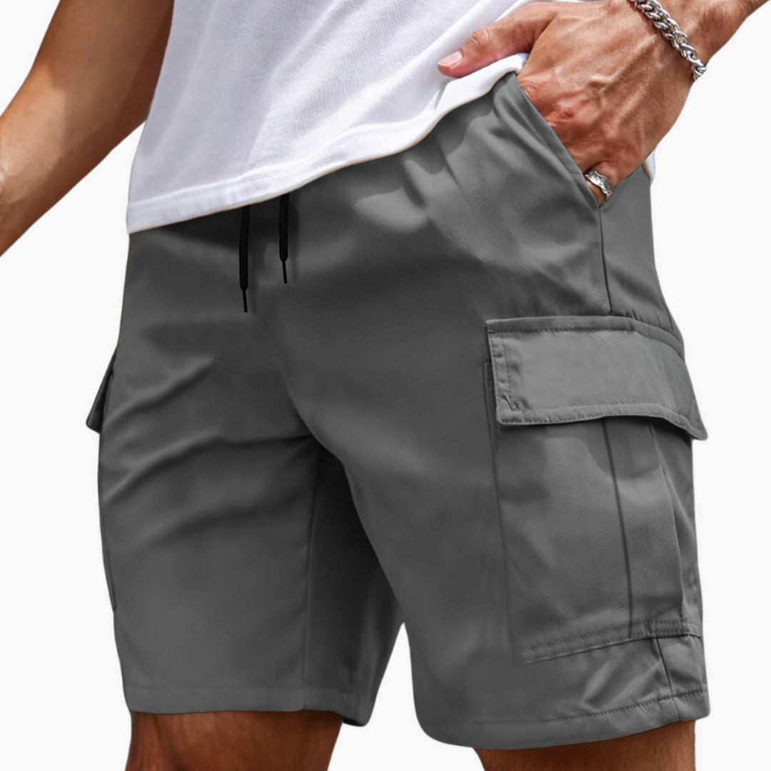 Pantaloncini cargo da uomo con orlo dritto