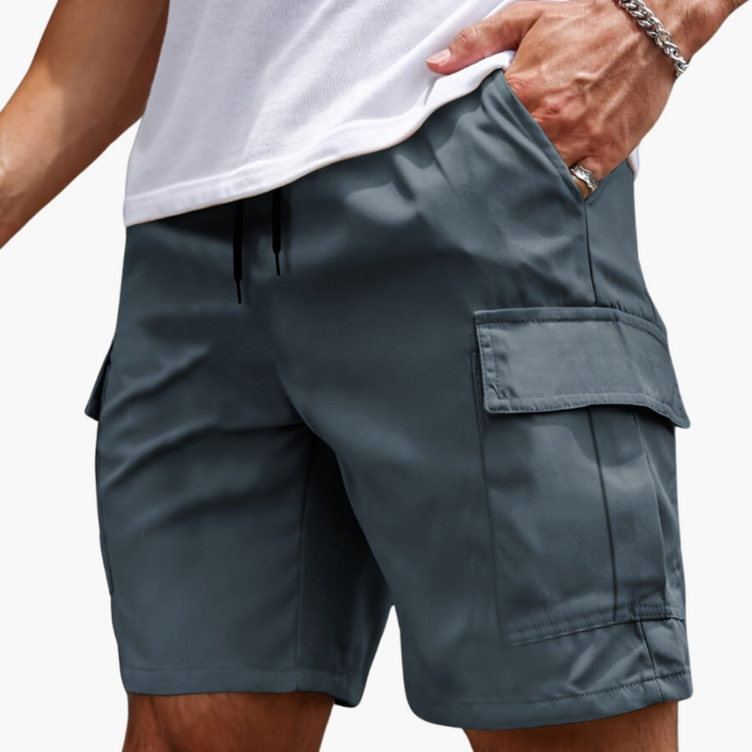 Pantaloncini cargo da uomo con orlo dritto