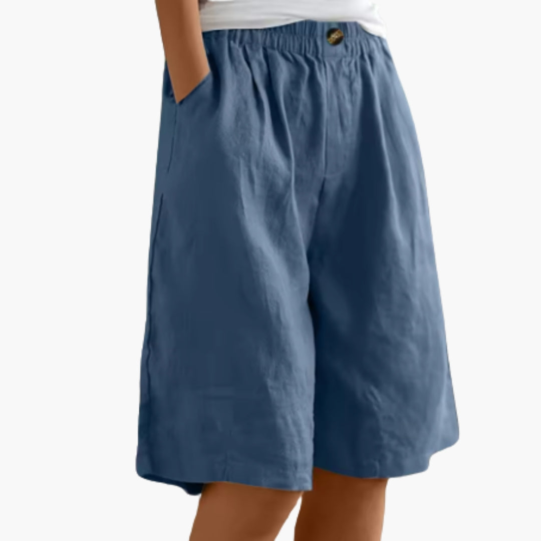 Short Femme avec Poches Latérales et Taille Élastique