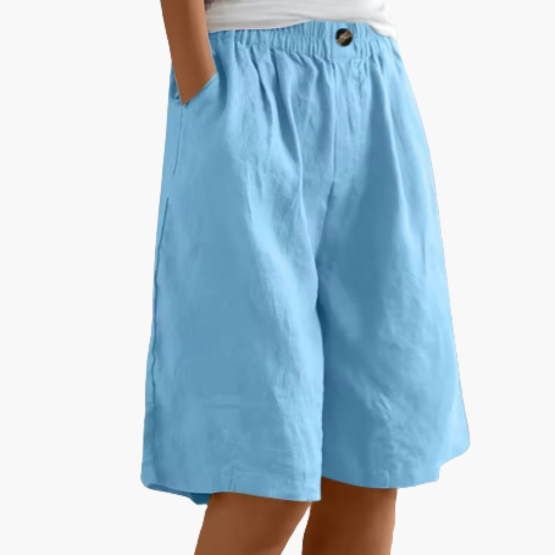 Short Femme avec Poches Latérales et Taille Élastique